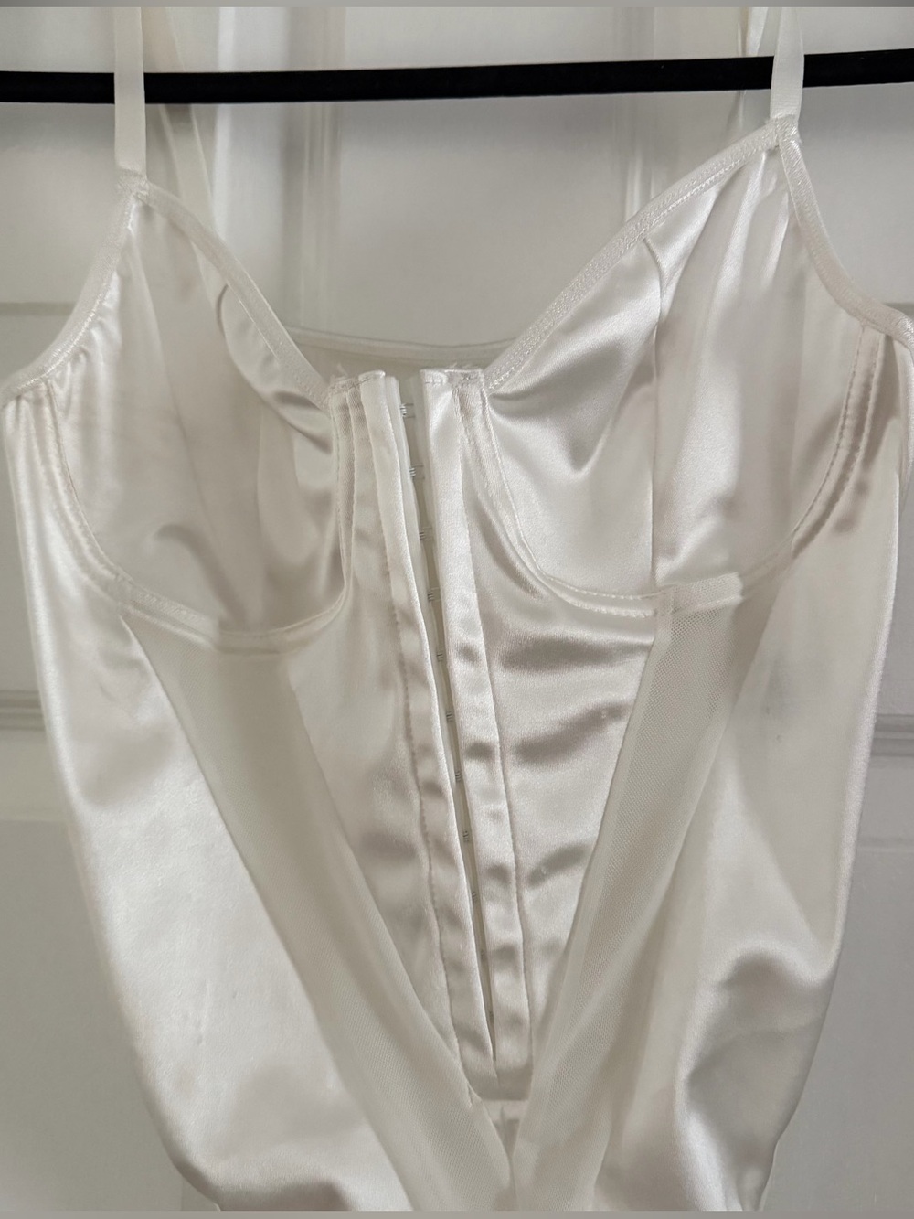 Women's Satin Bustier Slip - White